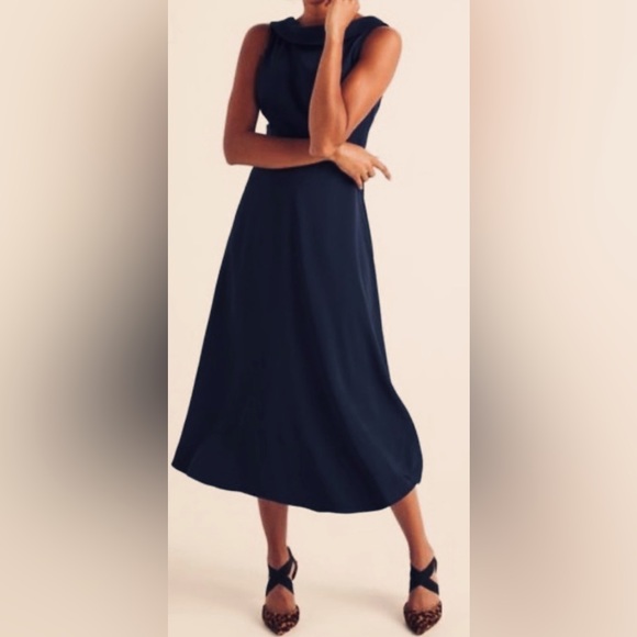 Boden Clarissa Retro Sleeveless Rolled Collar w Sweeping A-line Midi Dress ZP1 - Picture 11 of 11